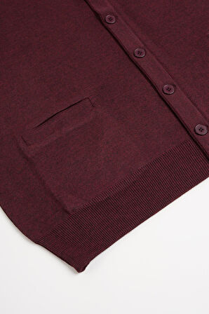 Cepli V Yaka Battal (Büyük Boy) Düğmeli Yünlü Triko Yelek