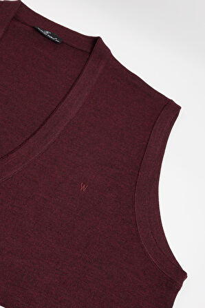 Cepli V Yaka Battal (Büyük Boy) Düğmeli Yünlü Triko Yelek