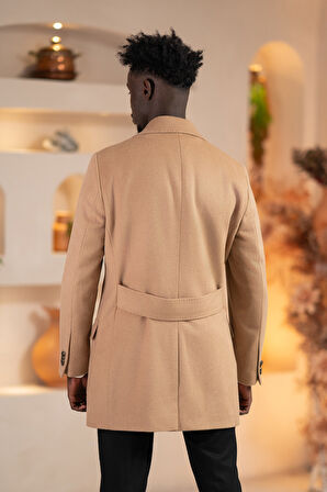 Paul Martin İtalyan Yaka Yünlü Kruvaze Kaşe Kaban