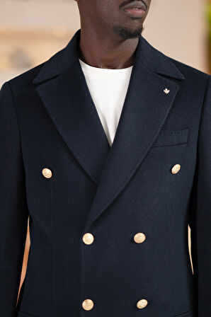 Paul Martin İtalyan Yaka Yünlü Kruvaze Kaşe Kaban