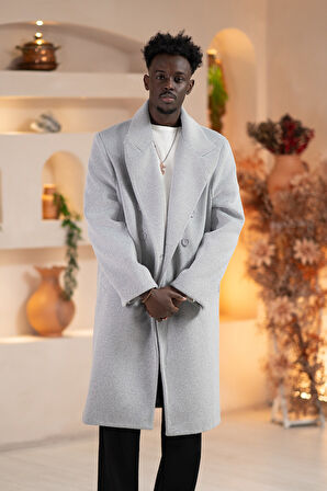 İtalyan Geniş Yaka Oversize (Bol Kesim) Salaş Uzun Kaban