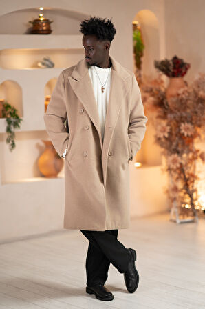 İtalyan Geniş Yaka Oversize (Bol Kesim) Salaş Uzun Kaban