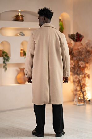 İtalyan Geniş Yaka Oversize (Bol Kesim) Salaş Uzun Kaban