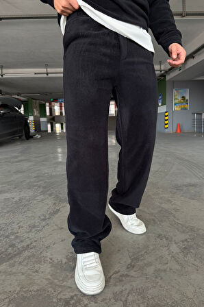 Oversize Fermuarlı Dik Yaka Baggy Pantolonlu Polar Takım