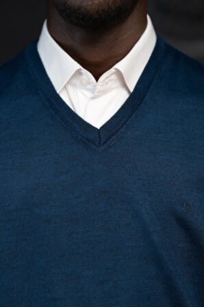 V Yaka Regular Fit Yünlü Kolsuz Triko Süveter