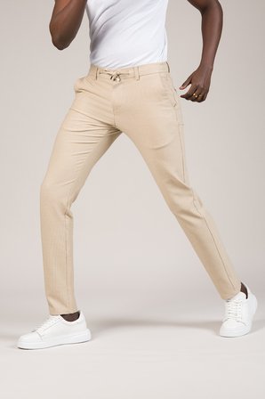 Slimfit Armürlü Beli İplikli Ve Lastikli Likralı Yazlık Jogger Pantolon