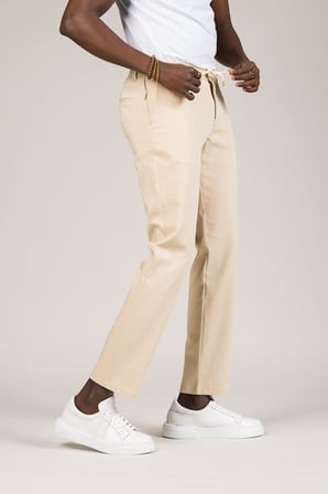 Regular Fit Beli İplikli Ve Lastikli Likralı Pamuklu Yazlık Jogger Pantolon