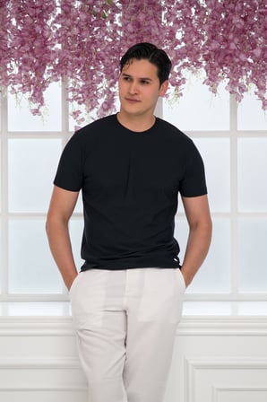 Slimfit Lyocell Kumaş Likralı Küçük Armürlü Bisiklet Yaka T-shirt