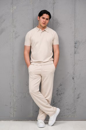 Regular Fit Likralı Kendinden Çizgili Yarım Baggy Pantolonlu T-shirt Takım