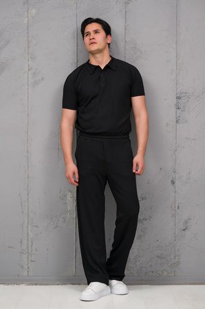 Regular Fit Likralı Kendinden Çizgili Yarım Baggy Pantolonlu T-shirt Takım