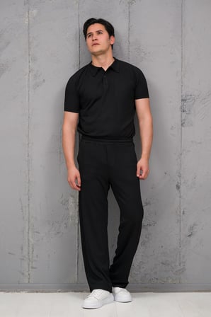 Regular Fit Likralı Kendinden Çizgili Yarım Baggy Pantolonlu T-shirt Takım