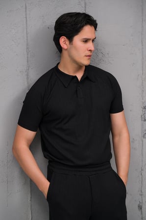 Regular Fit Likralı Kendinden Çizgili Yarım Baggy Pantolonlu T-shirt Takım