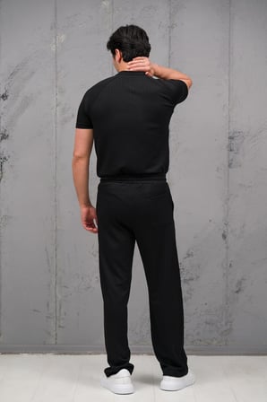 Regular Fit Likralı Kendinden Çizgili Yarım Baggy Pantolonlu T-shirt Takım