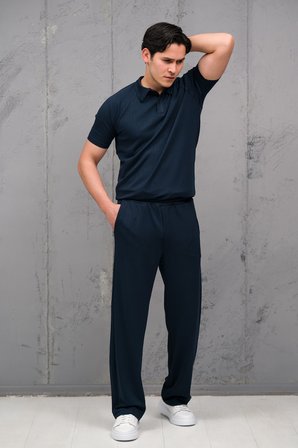 Regular Fit Likralı Kendinden Çizgili Yarım Baggy Pantolonlu T-shirt Takım