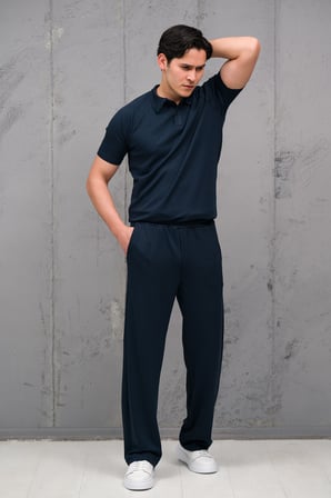 Regular Fit Likralı Kendinden Çizgili Yarım Baggy Pantolonlu T-shirt Takım