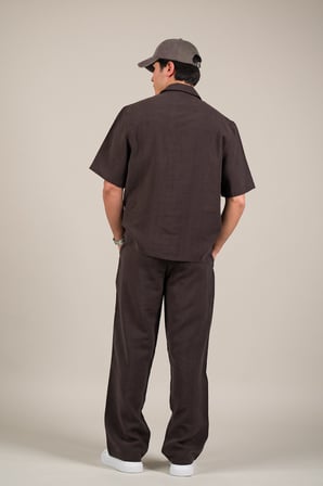 Oversize Lyocell Kumaş Yazlık Tiril Tiril Baggy Pantolonlu Gömlekli Takım 