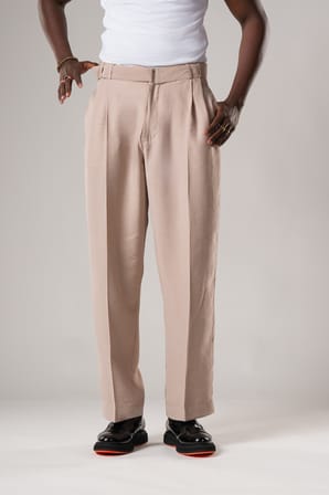 Çift Pileli Yazlık Modal Kumaş Beli Kemerli Geniş Paça Baggy Pantolon