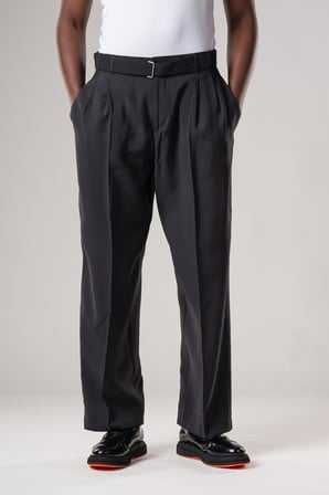 Çift Pileli Yazlık Modal Kumaş Beli Kemerli Geniş Paça Baggy Pantolon