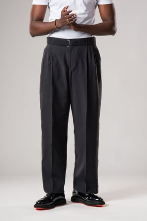 Çift Pileli Yazlık Modal Kumaş Beli Kemerli Geniş Paça Baggy Pantolon