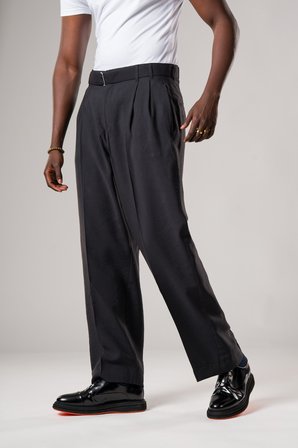 Çift Pileli Yazlık Modal Kumaş Beli Kemerli Geniş Paça Baggy Pantolon