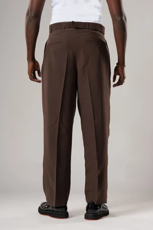 Çift Pileli Yazlık Modal Kumaş Beli Kemerli Geniş Paça Baggy Pantolon