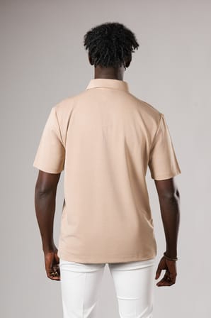 Regular Fit Dokulu Likralı Polo Yaka T-shirt