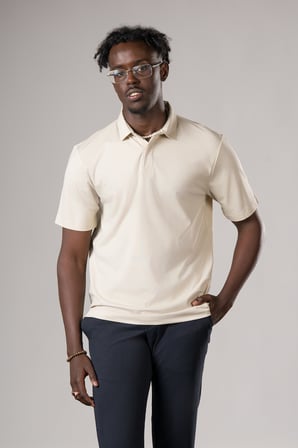 Regular Fit Likralı Gizli Düğmeli Polo Yaka T-shirt