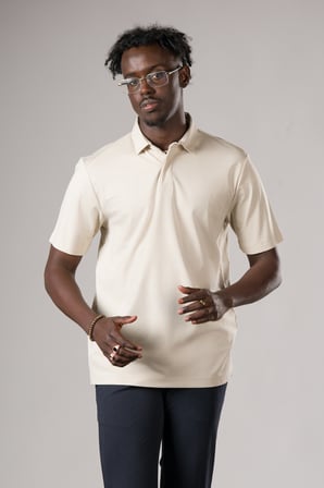Regular Fit Likralı Gizli Düğmeli Polo Yaka T-shirt