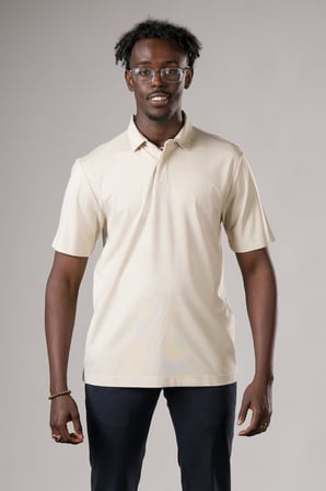 Regular Fit Likralı Gizli Düğmeli Polo Yaka T-shirt