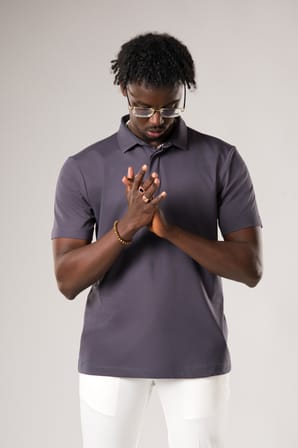 Regular Fit Likralı Gizli Düğmeli Polo Yaka T-shirt
