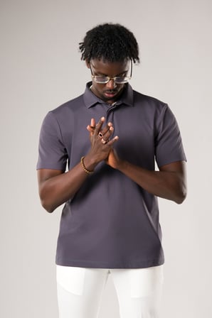 Regular Fit Likralı Gizli Düğmeli Polo Yaka T-shirt