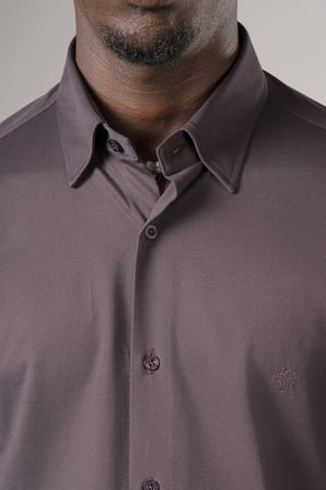 Regular Fit Pamuklu Gizli Yaka Düğmeli Esnek Kumaş Yazlık Gömlek
