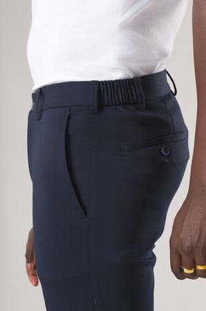 Slimfit Beli Yarım Lastikli Esnek Kumaş Rayon Yazlık Pantolon