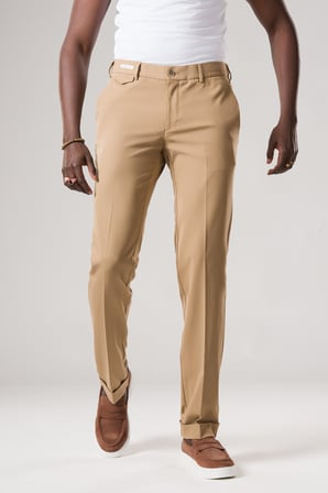 Slimfit Beli Yarım Lastikli Likralı Duble Paça Yazlık Kumaş Pantolon