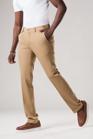 Slimfit Beli Yarım Lastikli Likralı Duble Paça Yazlık Kumaş Pantolon