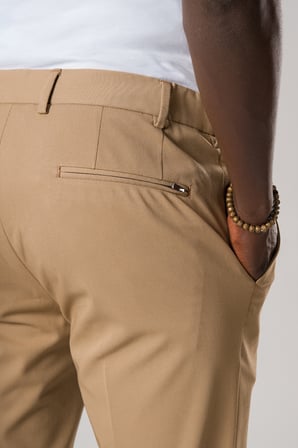 Slimfit Beli Yarım Lastikli Likralı Duble Paça Yazlık Kumaş Pantolon