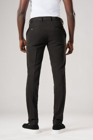 Slimfit Beli Yarım Lastikli Likralı Duble Paça Yazlık Kumaş Pantolon