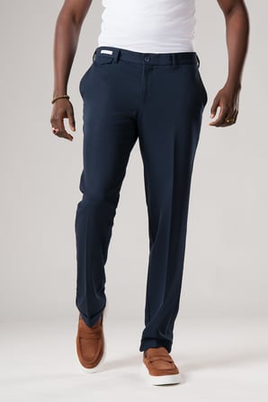 Slimfit Beli Yarım Lastikli Likralı Duble Paça Yazlık Kumaş Pantolon