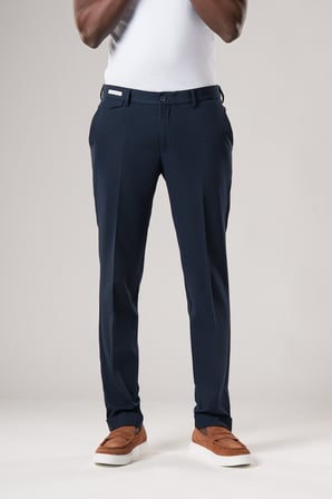Slimfit Beli Yarım Lastikli Likralı Duble Paça Yazlık Kumaş Pantolon