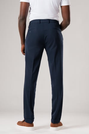 Slimfit Beli Yarım Lastikli Likralı Duble Paça Yazlık Kumaş Pantolon