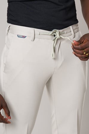 Slimfit Beli Lastikli ve İplikli Dokulu Likralı Yazlık Jogger Pantolon