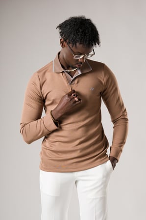 Slimfit Düğmesiz V Polo Yaka Likralı Uzun Kol Mevsimlik Sweatshirt 