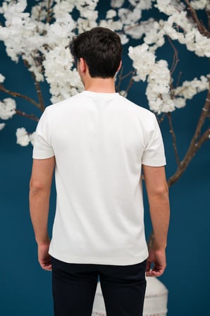 Bisiklet Yaka Yarı Oversize Likralı Yumuşak Kumaş T-shirt