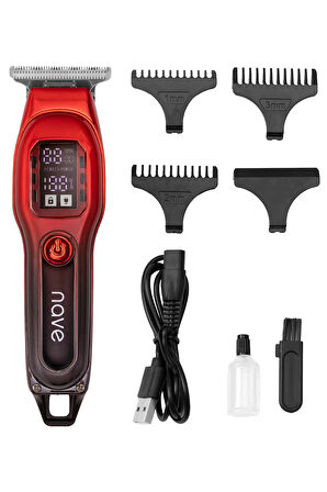 nave BQ-02 T Bıçaklı Şarjlı Tıraş Makinesi – LED Ekranlı, Profesyonel Sakal & Saç Kesim
