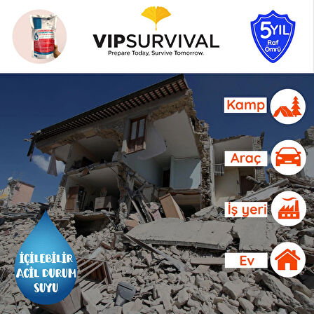 5 Yıl Raf Ömrü ile Acil Durum Suyu Hayat Kurtaran