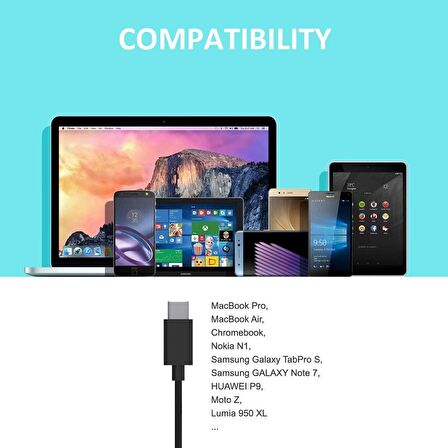 Omars Type-C Şarj ve Data Kablosu Siyah 90 CM