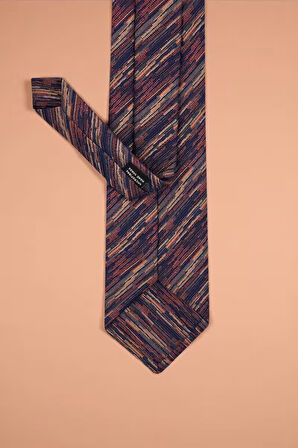 Çizgili Turuncu Kravat & Mendil