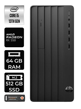 HP PRO TOWER 290 G9 i5 13500 64GB RAM 512GB SSD RX550/4GB FDOS 8T2W9ES MASAÜSTÜ PC & PER4 BELLEK