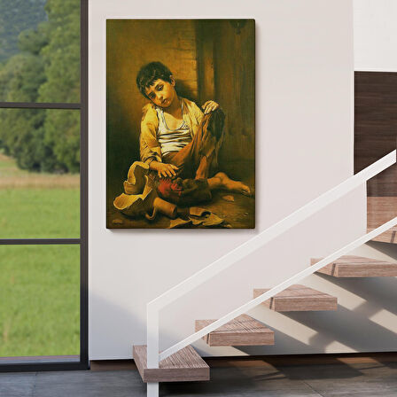 İranlı Ressam Morteza Kartouzıan Garip Çocuk Eseri Duvar Tablosu-6088