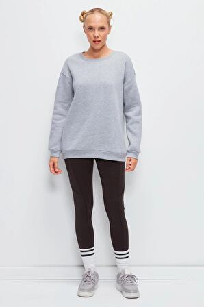 Bisiklet Yaka Basic Sweatshirt